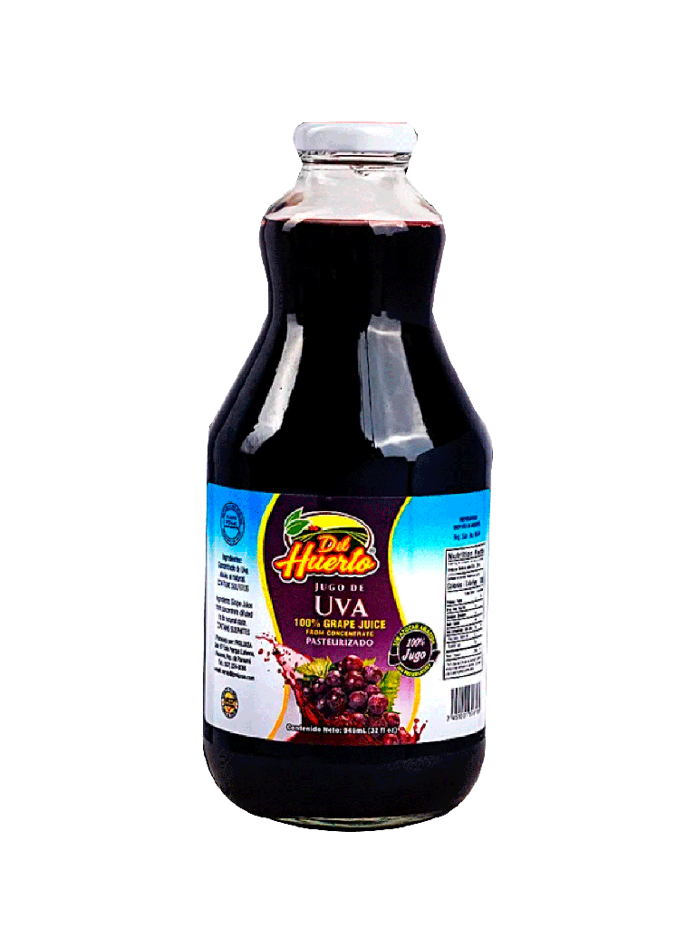 Jugo De Uva Glass DEL HUERTO 12 x 946 mL 32 oz