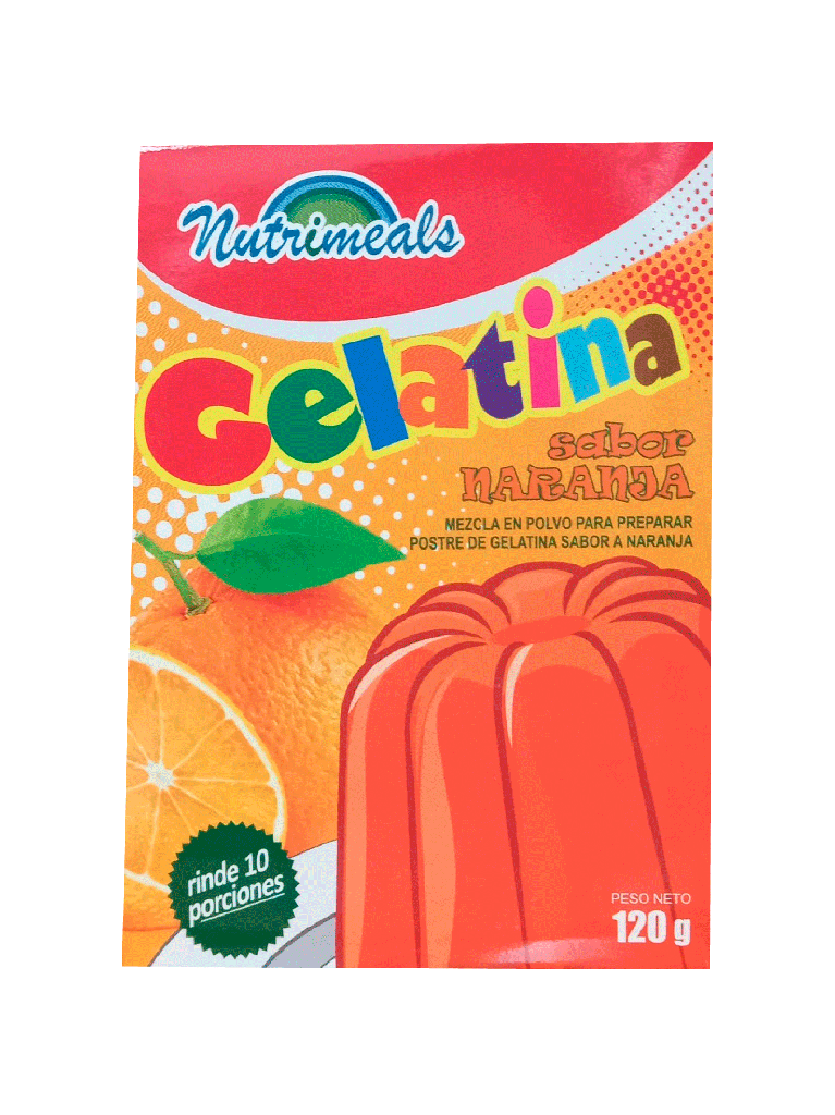 Gelatina Sabor Naranja NUTRIMEALS 48 x 120 g 