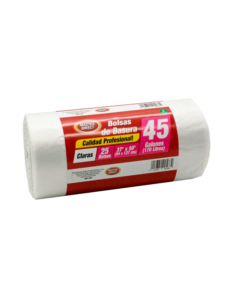 Bolsas de Basura Biodegradables en Rollos MASTERDIRECT 8 x 37.5" x 50" 45 gal 170 L