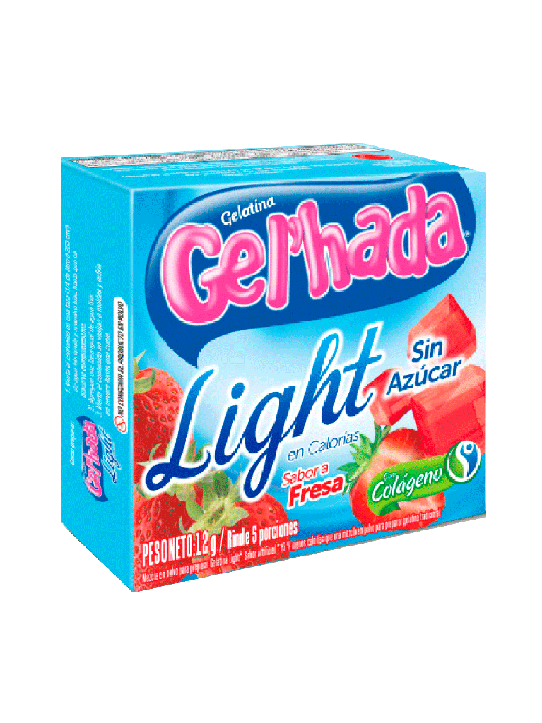 Light Strawberry Gelatin GEL’HADA 48 x 12 g